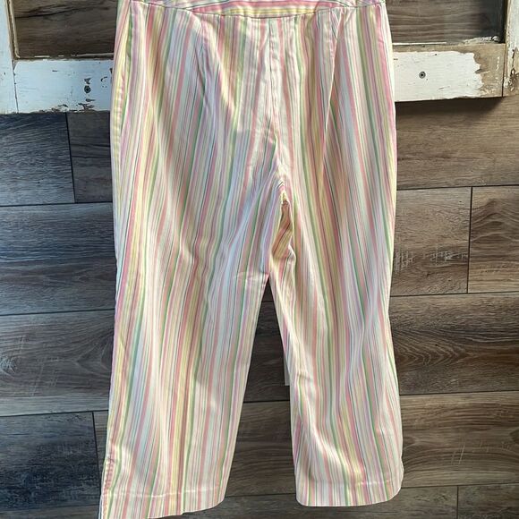 Chadwick’s Ladies Pastel Striped Capri Pants, Size 8 - Picture 3 of 7